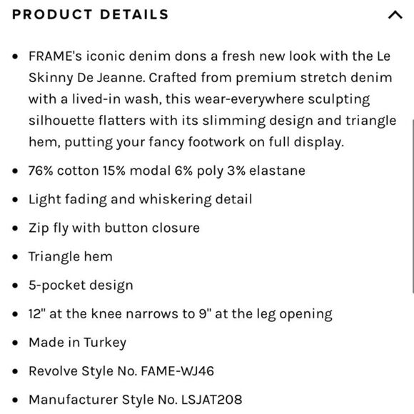 JEANS FRAME Le Skinny De Jeanne Black Jeans in Wheatley sz 29 - Picture 2 of 16